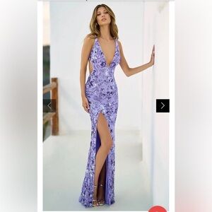 Sherri Hill Style 56359 Lavender Gown, Open Back Size 00 Avail: 5/22/26.